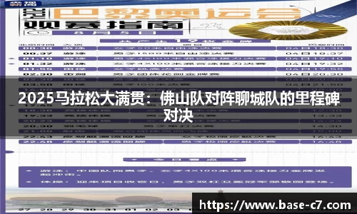 2025马拉松大满贯：佛山队对阵聊城队的里程碑对决
